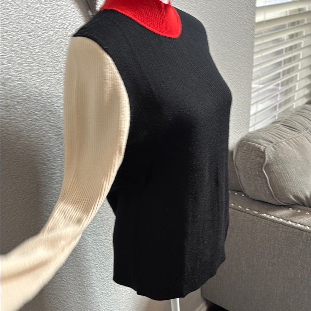 Tory Burch Color-Block Merino Wool Mock-Neck Sweater - Picture 13 of 16